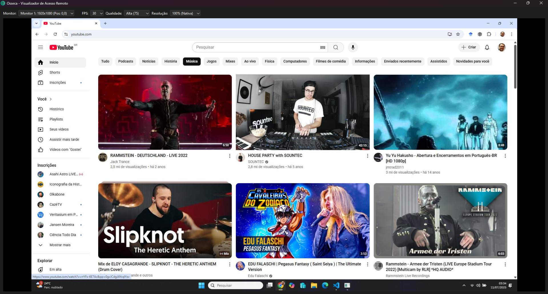 Sessão Ativa no Osseca